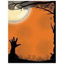 Scary Graveyard Spooky Hand Halloween Computer Printer Paper (100 Sheets) OLH442