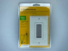 New On-Q/Legrand WP1014-WH-V1Cable Access Wall Plate