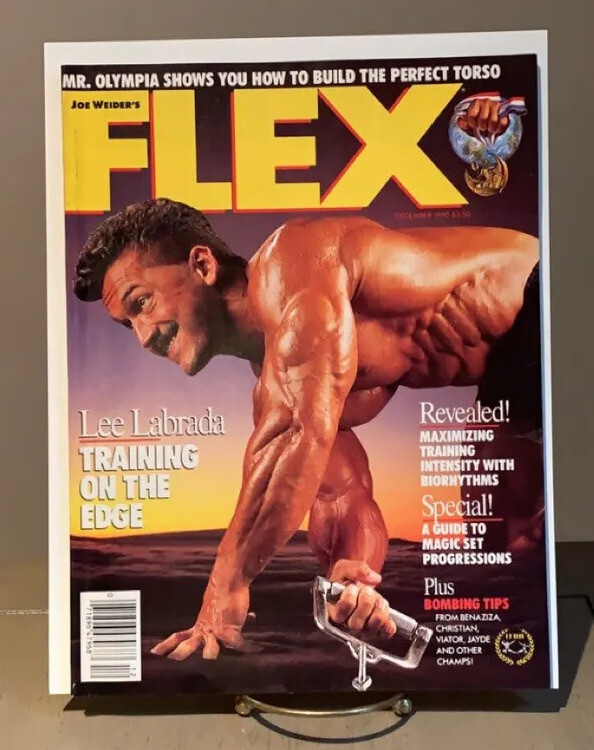 リー・ラブラダ 直筆サイン色紙 Lee Labrada IFBBプロ ボディビル Lee Labrada Training on the Edge FLEX Magazine Bodybuilding