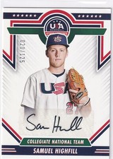 Samuel Highfill 2022 Panini Stars & Stripes USA Black Auto CNTS-SH,  020/125 AAA
