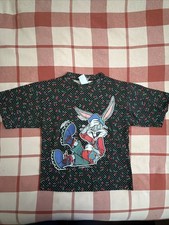 Vintage AOP 1996 Looney Tunes Bugs Bunny Cherries Tshirt NWOT Kids XL/Ladies XS