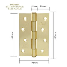 Perry Shield Fire Door Hinges Grade 7 Brass Finish Heavy Duty