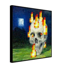 Minecraft Skull on Fire Painting - Canvas Wal...