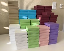 150 Kraft Jewelry Boxes - 3.5 x 3.5 x 7/8" Assorted Colors 