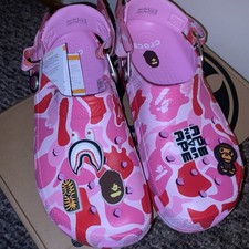 A Bathing APE Men's Crocs Clog ABC Camo Pink Size 11