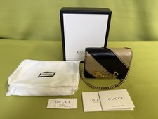 Gucci Zumi Geldbörse Portemonnaies schwarz beige mit goldenen Beschlägen OVP