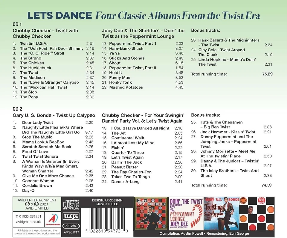 Let's Dance Four Classic Albums From The Twist Era 2-CD NEW SEALED Joey Dee - Image 2 of 4