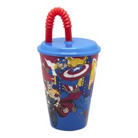 Kinderbecher Marvel Avengers Mit Deckel Und Strohhalm 430, Kunststoff, Bunt