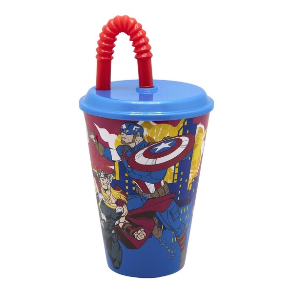 Kinderbecher Marvel Avengers Mit Deckel Und Strohhalm 430, Kunststoff, Bunt-image
