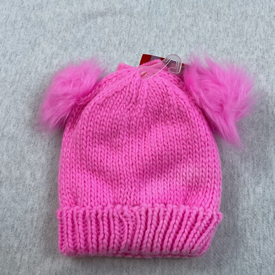 Cat & Jack Beanie Hat And Mittens Set Baby 12-24 Months Faux Fur Lined Classic - Image 2 of 4