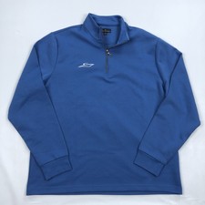 Brooks Brothers Men's XL Blue Activewear 1/4 Zip Pullover Sweatshirt Yacht Boat
