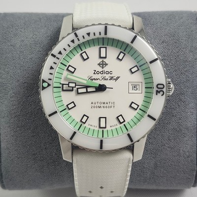 NEW Zodiac Super Sea Wolf Compression Automatic Diver Ceramic Watch Green ZO9309