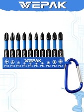 10pcs Impact Screwdriver Bits Set 50mm PH PZ Magnetic Power Drill | Vepak