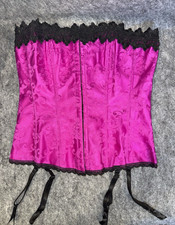 FREDERICKS OF HOLLYWOOD 36 BLACK Violet DREAM LACE CORSET