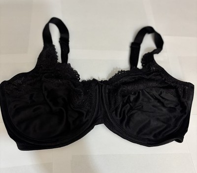 Lilyette By Bali Black Lace Underwire Bra #0428 36DD