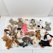 Vintage Ty Beanie Babies Large Lot Collection Assorted Animals Plush Stuffed Toy