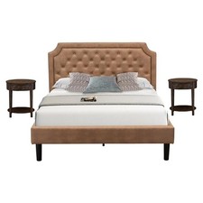Pemberly Row 3-Piece Wood Queen Bedroom Set in Jacobean Brown Finish