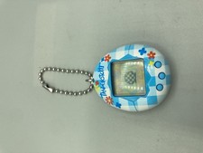 Tamagotchi 2018 FLOWER Blue Checkered Gingham Electronic Pet TESTED WORKS