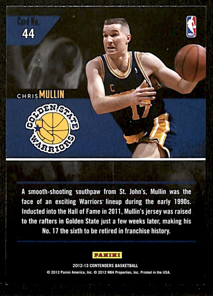 2012-13 Panini Contenders Legendary #44 Chris Mullin Golden State Warriors - Image 2 of 2