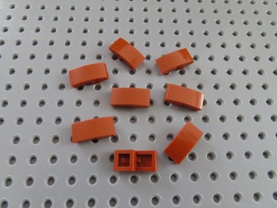 Lego 8 x Dachstein Bogenstein 11477 2x1 dunkelorange dark orange