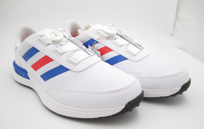 New Adidas Men S2G SL BOA 24 Spikeless White Blue Red Golf Shoes Sz 10US (F9)
