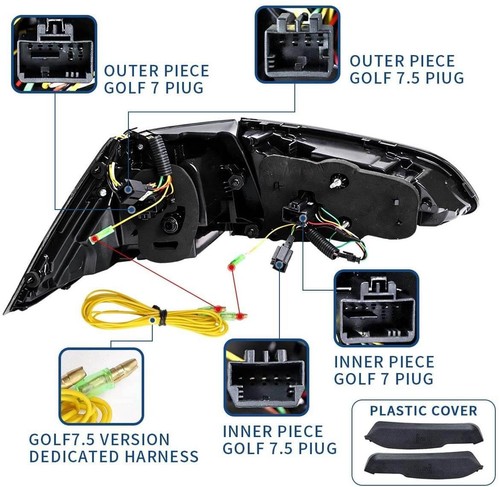 SET FARI FANALI POSTERIORI GOLF 7 E GOLF 7.5 COLORE ROSSO FULL LED MATRIX DINAMI - Picture 4 of 9