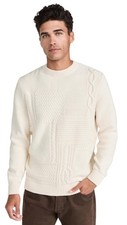 Barbour Men's Casey Cable Crew Neck Sweater, Whisper White, L