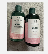 Body Shop Vitamin E Cream Cleanser Moisturising Toner Bundle Set 250 ml