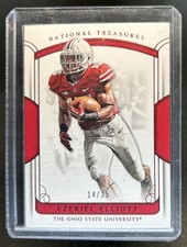 2018 Panini National Treasures Collegiate Ezekiel Elliott Century Red #/25