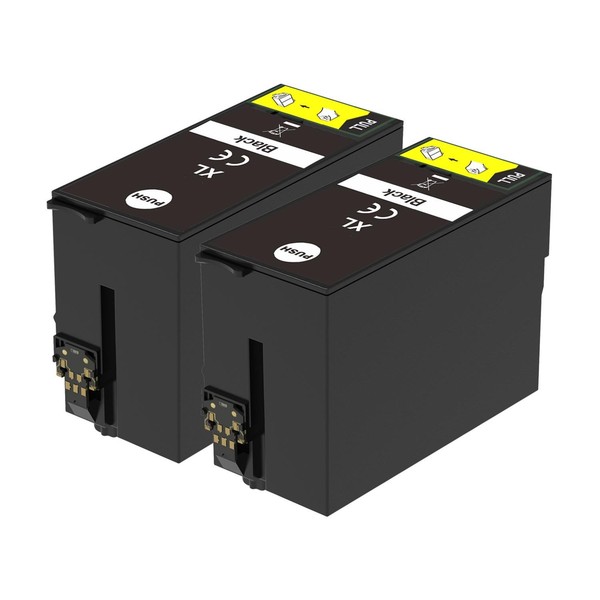 2 Schwarze Xl Tintenpatronen Drucker Ersetzen Epson T1301 Non-Oem / Kompatibel-image