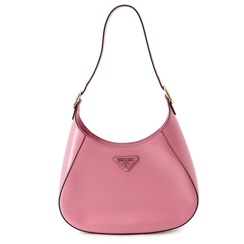 Prada Triangle Logo Cleo Brushed Calfskin Bag 1BC499 Shoulder Bag Pink #TZB2620