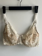 Wacoal 20421 Underwire Unlined Full Coverage Lace Bra size 38D nude