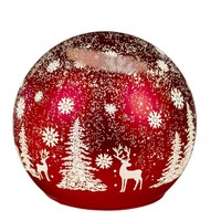 LED Deko Kugel Winterzeit Mit Sternschnuppe Rot ⌀ 12Cm Glas Timer Formano