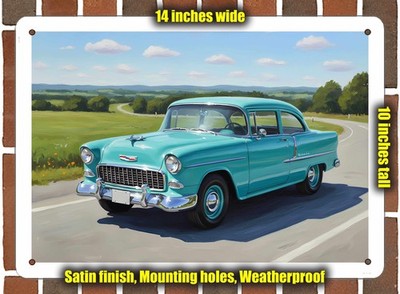 Metal Sign - 1955 Chevrolet 150 Oil Painting - 14x10