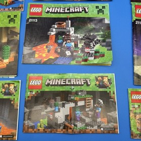 Lego Minecraft Instruction Manuals Lot Of 13 Books ONLY 21117 211146 21143 21130
