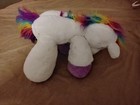 Plush White Unicorn Stuffed Plush 16" Pre-owned Toy Rainbow Tail — photo 3
