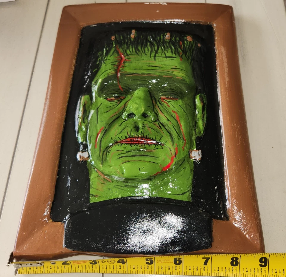 1980's Aurora Master Monster Maker Contest Frankenstein Plaster Plaque Kit - Image 4 of 4