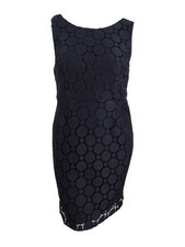 DKNY Women's Circle Lace Sheath Dress (12, Black) 802892553073