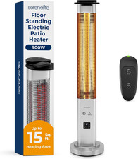 Electric Patio Heater Indoor Outdoor Infrared Heating Remote Control 900W