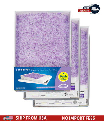 PetSafe ScoopFree Crystal Disposable Cat Litter Trays, Lavender Scent, 3-Pack