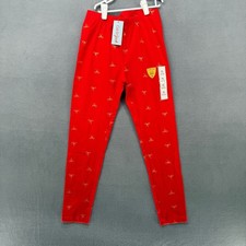 NWT Cat Jack Red Gold Bows Tough Cotton Girls Leggings XL 14 Durable Knee