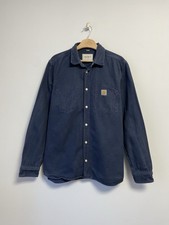 Carhartt WIP Denim Shirt Blue Long Sleeve Workwear Style Men’s Size XL