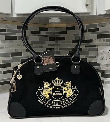 Juicy Couture Pet Carrier Black & Pink Travel Bag for Small Dog