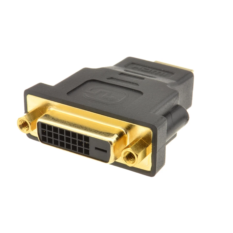 DVI-D Buchse 24+1 Buchse auf HDMI Stecker Display Adapter Konverter GOLD [001630] - Bild 2 von 4