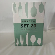 ANNOVA Set 20 Stainless Steel Silverware Cutlery Set Fork Spoon Knife Set