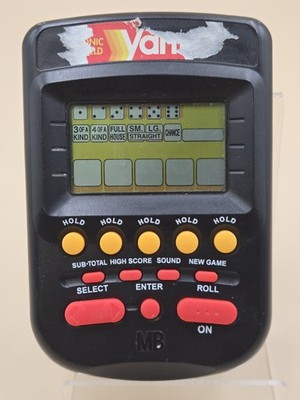 Vintage 1995 Yahtzee 4511 Solid Black Electronic Handheld Portable Game Tested