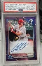 2024 Bowman CH-Prospect Mega Box Autograph Aidan Miller Purple /199 PSA 10 