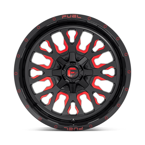(Set-4) Fuel D612 Stroke 20X10 5X127 Black Red -18mm Wheels Rims 20 Inch - Foto 7 di 11