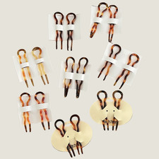 16 Nordstrom Tortoiseshell Hair Pins LG Wavy U-Shape Acetate France Lot of 16