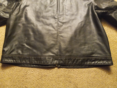 Arizona Jean Co. Leather Moto Jacket 3XL – Black w/ Tan & White